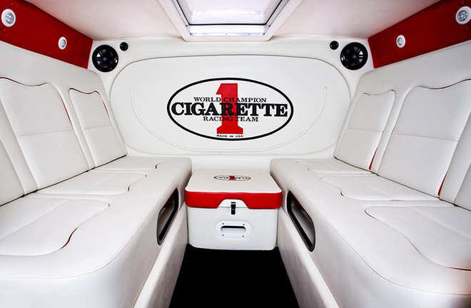 The Cigarette 42 is essentially a day boat, but that does not mean 'slumming it' on an overnight stay. © Cigarette Racing Team .
